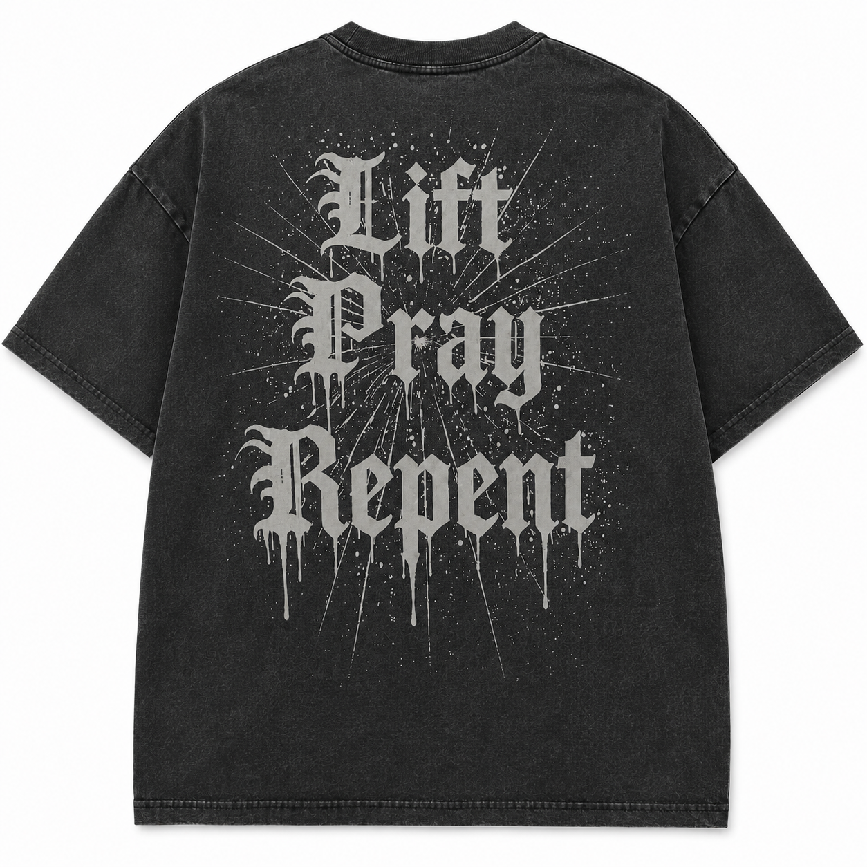 Lift. Pray. Repent. Washed Black Tee