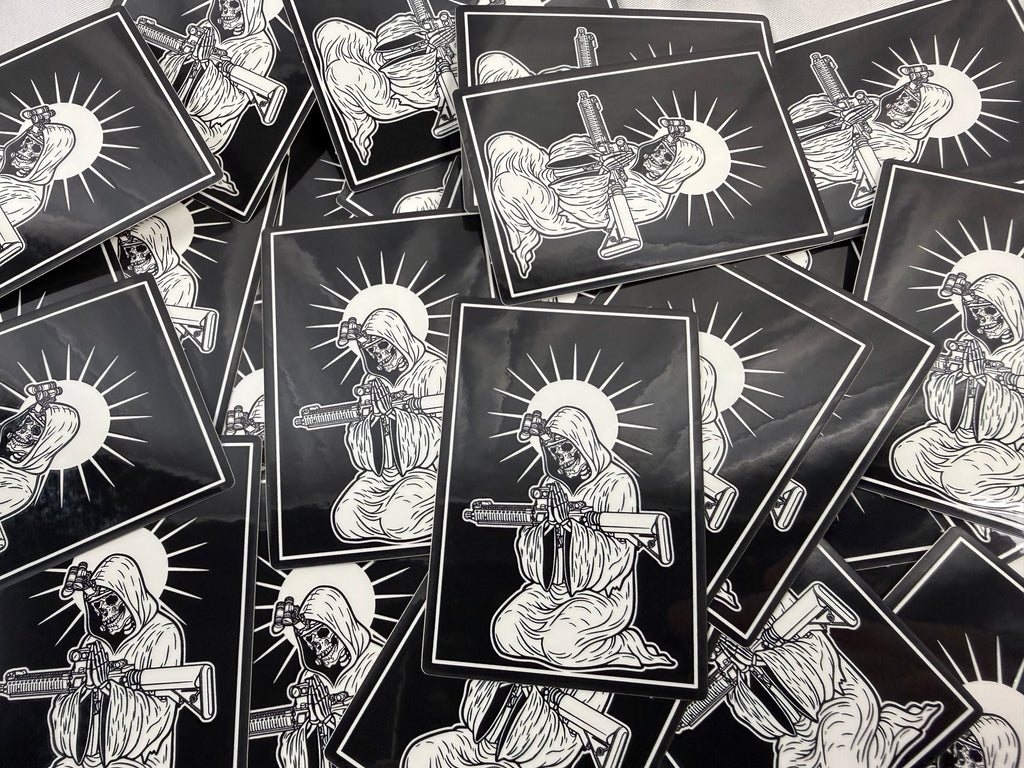 Medium Prayer Skull Sticker