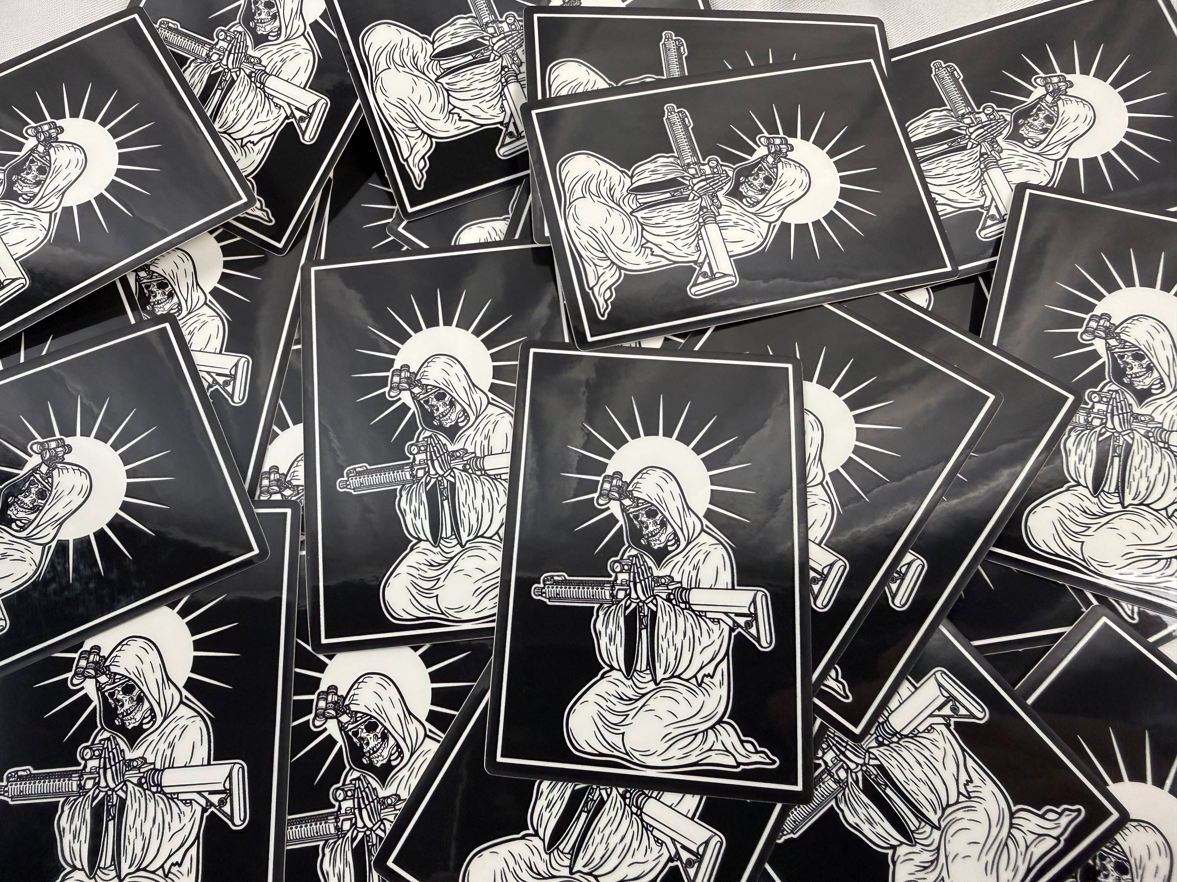 Medium Prayer Skull Sticker