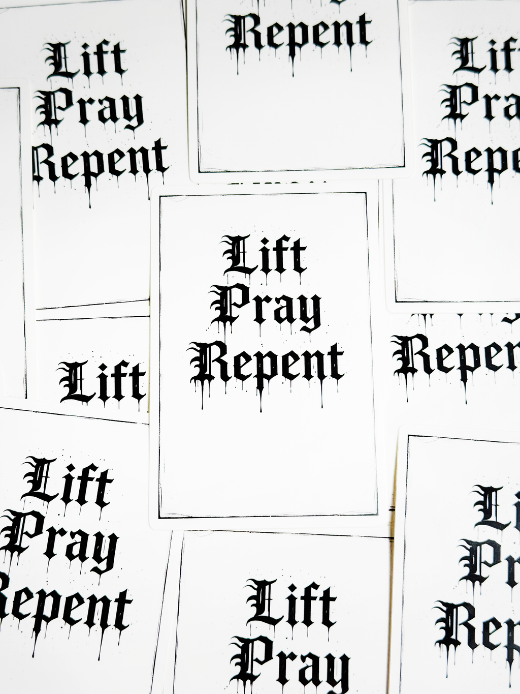 Lift Pray Repent (White) Sticker