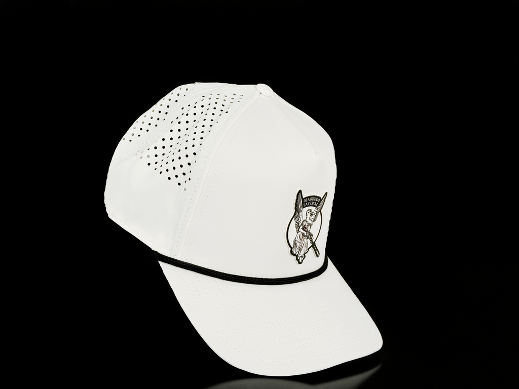 Deadwood Tactical Logo Branded Bills Rope Hat - White