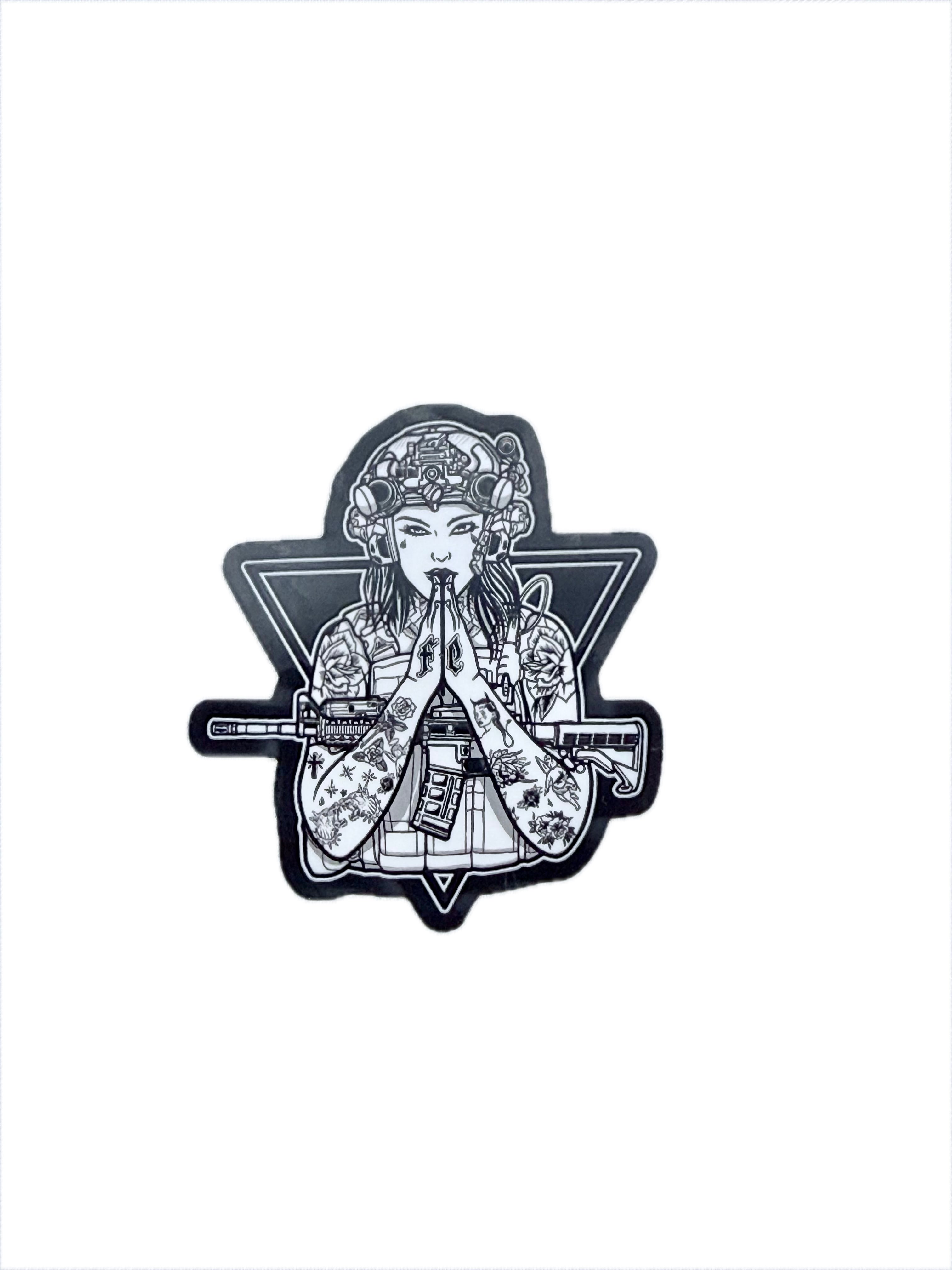 Small "Tactical Prayer Girl" Sticker